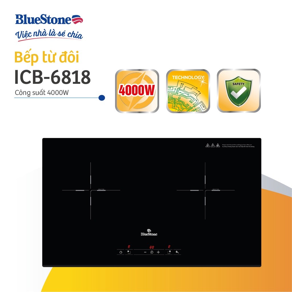 Bếp Điện Từ Đôi BlueStone ICB-6818 | Công Suất 4000W | Bếp Từ Đôi | Bảo Hành Chính Hãng 2 Năm