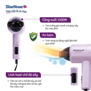 Máy Sấy Tóc BlueStone HDB-1827 | 1100W – Nhỏ Gọn – 3 Chế Độ Sấy – Bảo Vệ Tóc – Bảo Hành 2 Năm