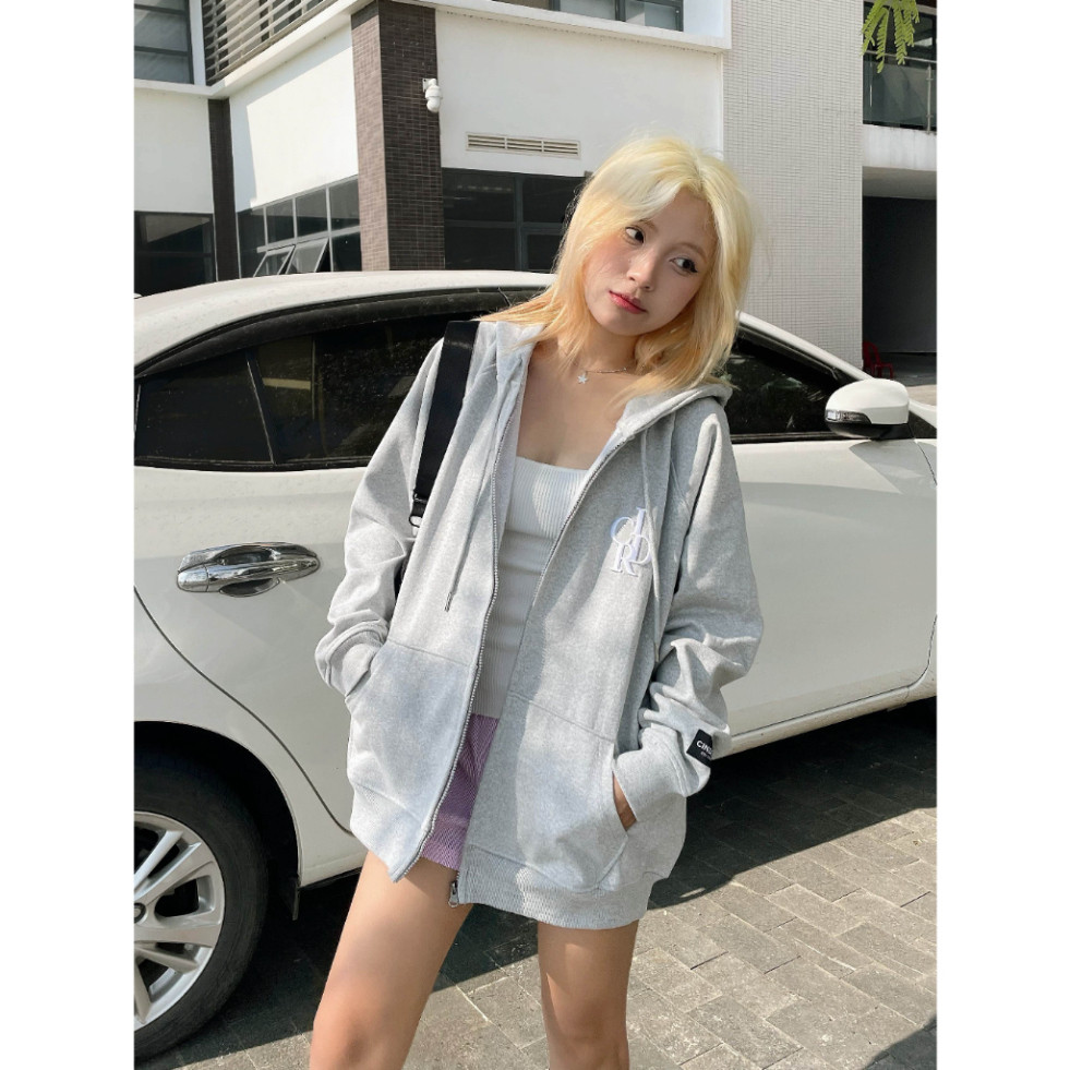 Áo Hoodie Zip Alphabet Cinder, Áo Hoodie Nam Nữ Form Rộng Thêu Nổi Cao Cấp, Local Brand Chính Hãng