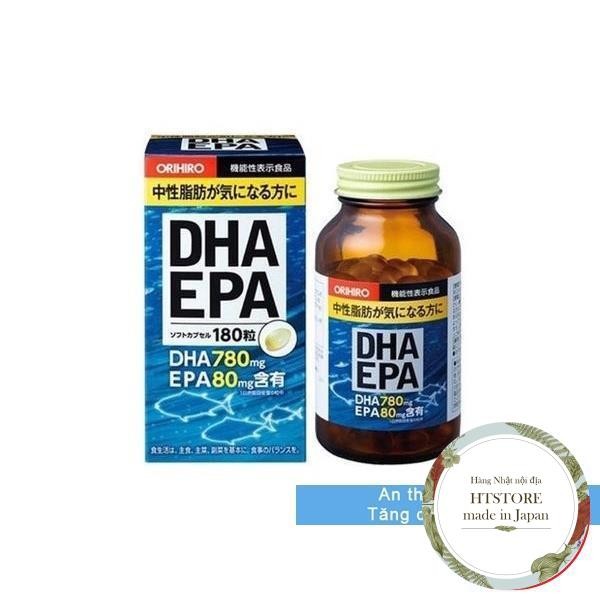 Viên uống EPA DHA bổ não Orihiro Nhật Bản loại 180 viên