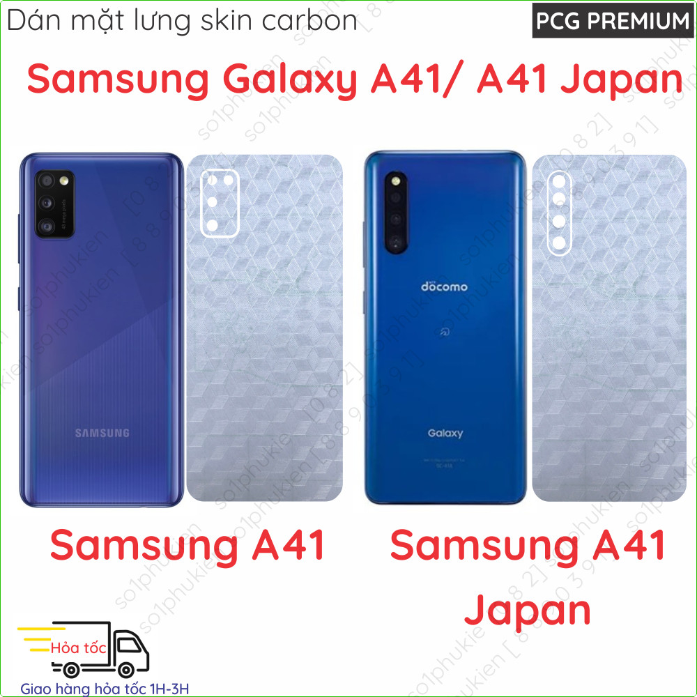 Miếng dán mặt lưng skin carbon Samsung Galaxy A41/ Samsung Galaxy  A41 Japan