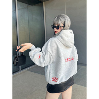 Áo Khoác Hoodie Zip Form Boxy Amadus Thêu Đắp Màu Nam Nữ Tay Phồng