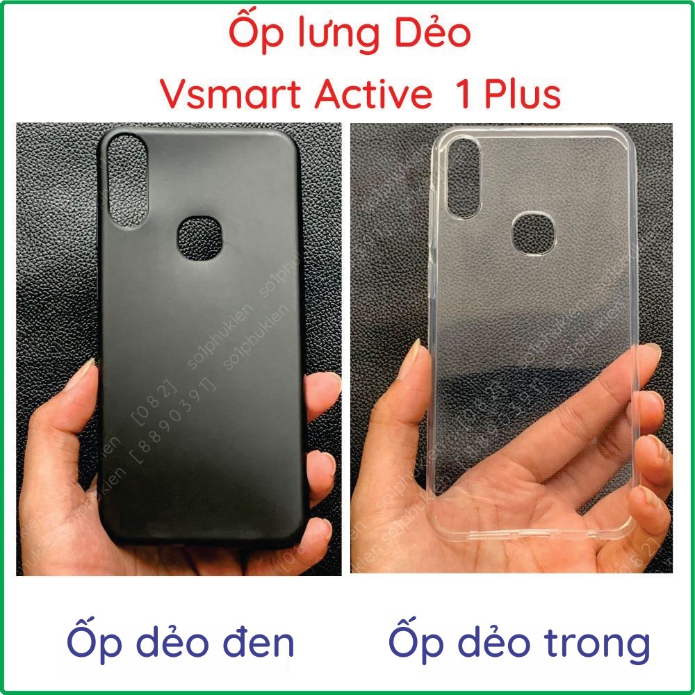 Ốp lưng Vsmart Active 1+ (active 1 plus) dẻo đen, dẻo trong