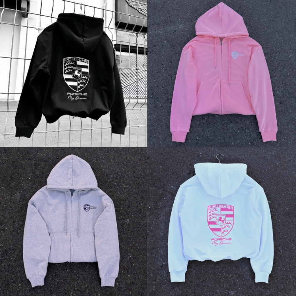 Hoodie Zip PORSCHE full thêu - Aonhalam