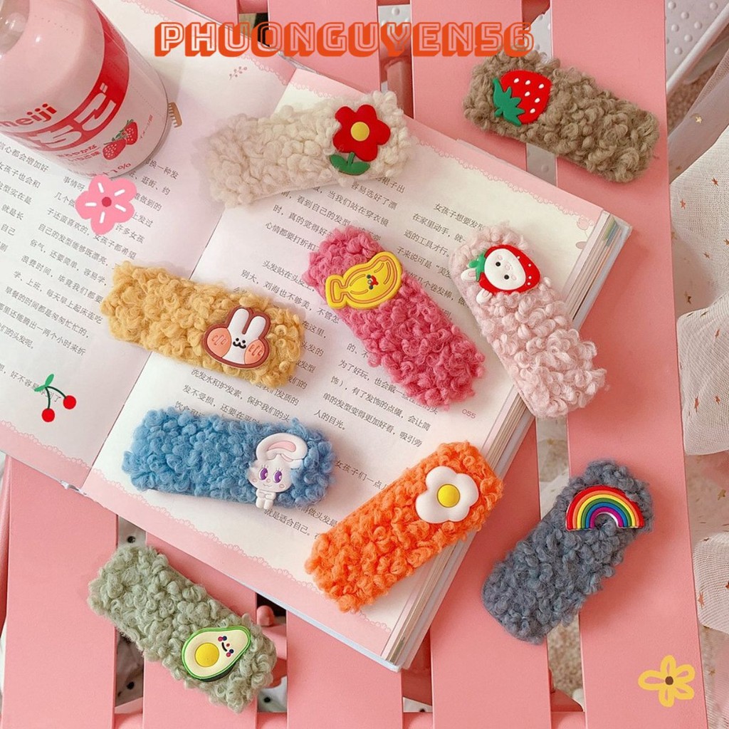 Kẹp tóc Hàn Quốc lông cừu dễ thương
