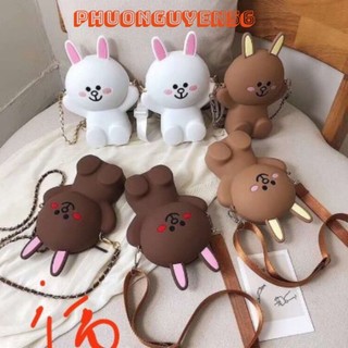 Túi gấu Brown silicon siêu yêu tặng kèm 2 dây