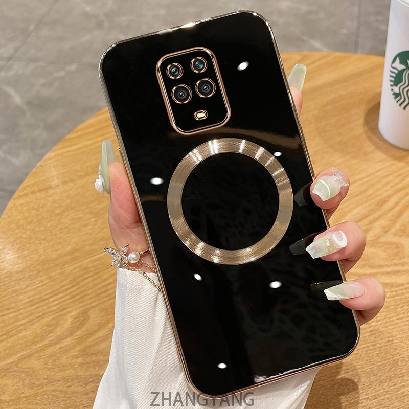 Ốp lưng Redmi Note 9 PRO Note 9S Vỏ điện thoại TPU silicon mạ điện với vỏ mềm hút từ tính đơn giản và ống kính chống rơi