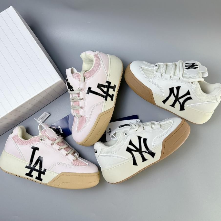 Giày MLB Chunky Wide Los Angeles Dodgers Hồng, Giày MLB Chunky Wide Nâu Hàng Cao Cấp