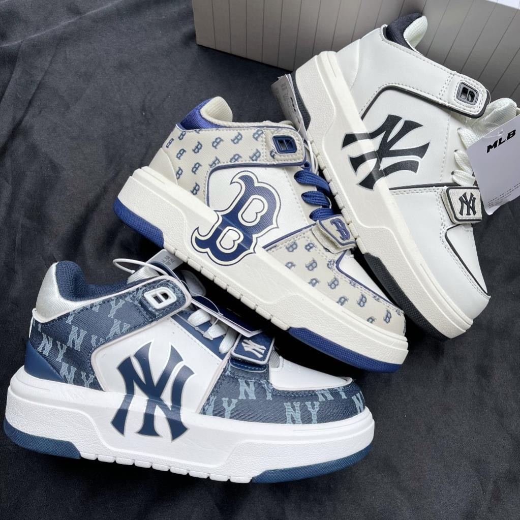 Giày MLB Chunky Liner Quai Dán Trắng, Giày MLB Chữ B, Giày MLB Đế Cao Hàng Cao Cấp