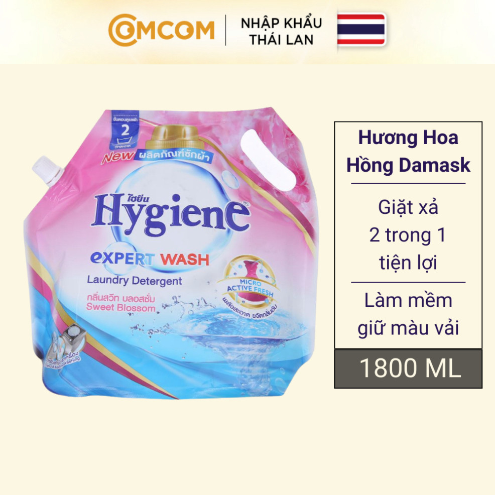 Nước giặt xả Hygiene hương nước hoa 1800ml  Thái Lan chính hãng