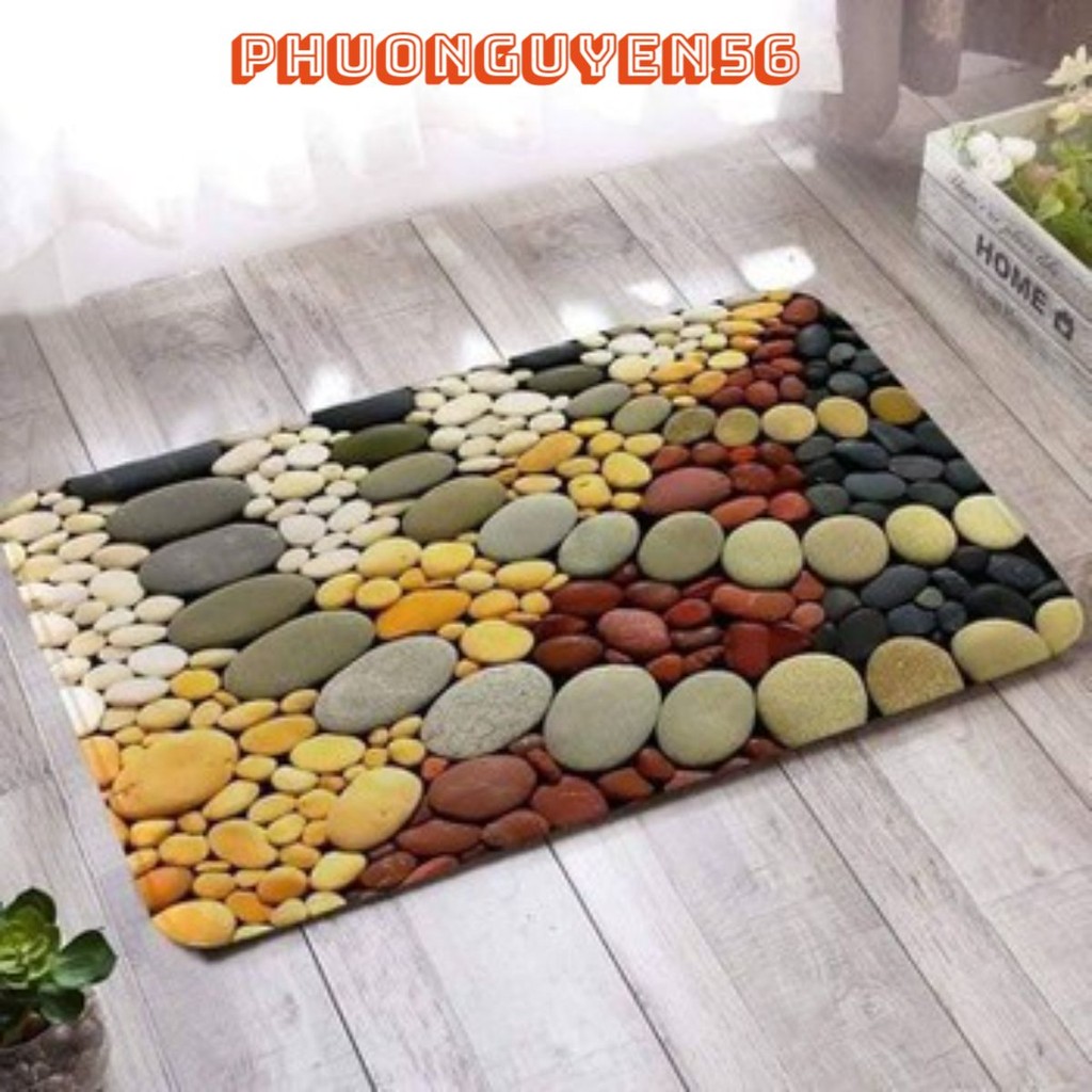 Thảm lau chân 3D đá sỏi 40 x 60 .