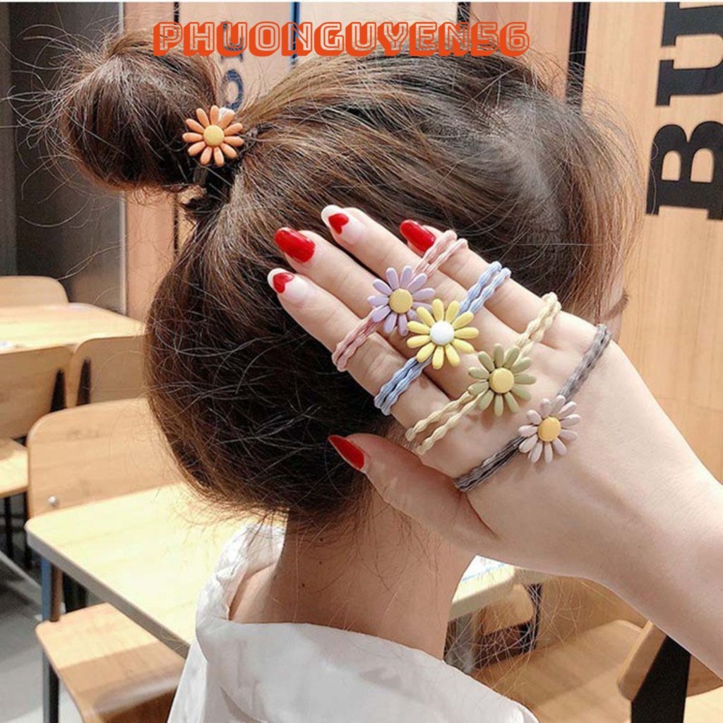Dây Buộc Tóc Hình Hoa Cúc Dễ Thương