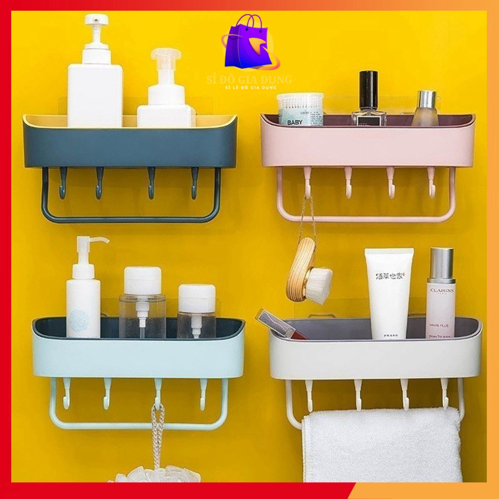 Kệ để đồ treo tường có móc treo kệ, hàng có sẵn, màu đa năng.