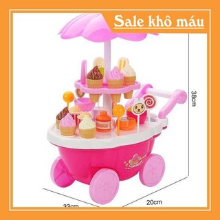 đồ chơi xe đẩy bán kem có nhạc, đồ chơi xe đẩy kem xe bán kem