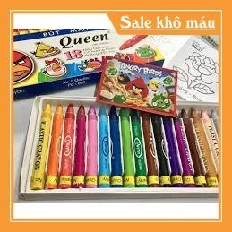 Bút sáp màu Queen chính hãng, bút màu thơm tiêu chuẩn cho bé, SÁP TÔ MÀU 18 MÀU