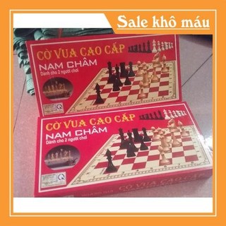 BỘ CỜ VUA NAM CHÂM, bộ cờ vua nam châm hít chặt lên bàn