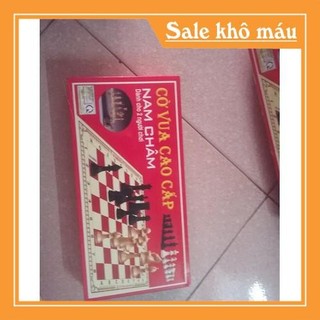 BỘ CỜ VUA NAM CHÂM, bộ cờ vua nam châm hít chặt lên bàn