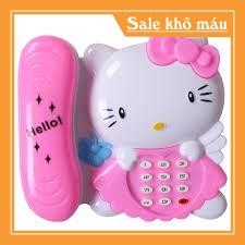Đồ chơi điện thoại mèo kitty, điện thoại đồ chơi trẻ em, điện thoại mèo hello kitty