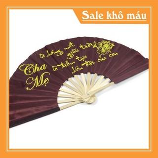 quạt lụa thư pháp