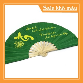 quạt lụa thư pháp
