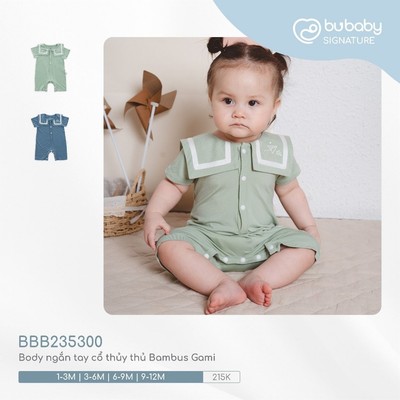 Bubaby - Body ngắn tay cổ thủy thủ Bambus Gami Bubaby thoải mái cho bé