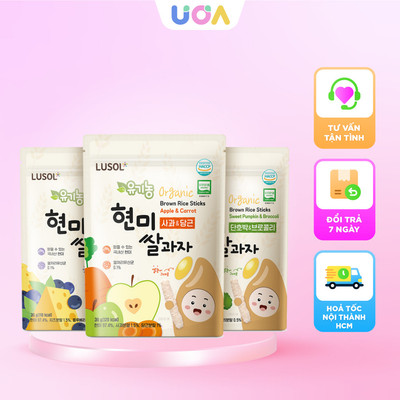 Bánh gạo lứt Lusol hình que gói 30g nhiều vị cho bé từ 6 tháng