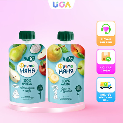 Hoa quả nghiền Fruto Nga cho bé từ 6 tháng nhiều vị thơm ngon, bổ sung dinh dưỡng [HSD 1 năm từ NSX in trên bao bì]