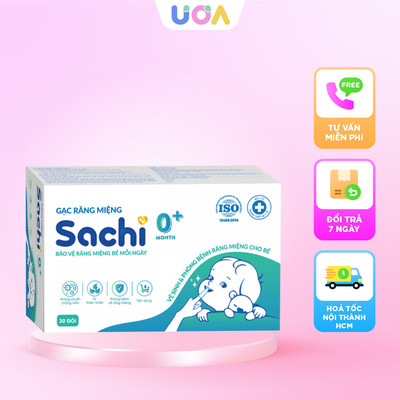Gạc rơ lưỡi Sachi - 0m+ - Hộp 30 gói