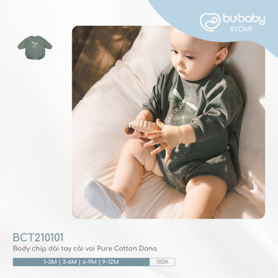 Bubaby - Body chip dài tay cài vai Pure Cotton Dona BDY273055
