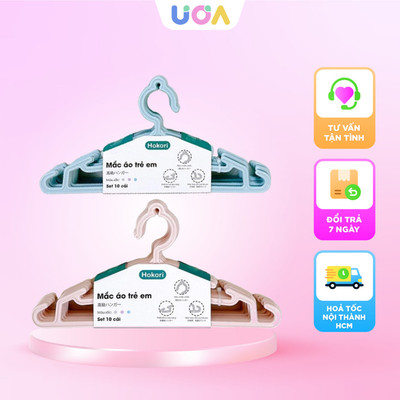 Set 10 cái móc quần áo nhựa cao cấp Hokori đủ màu - DPD110001