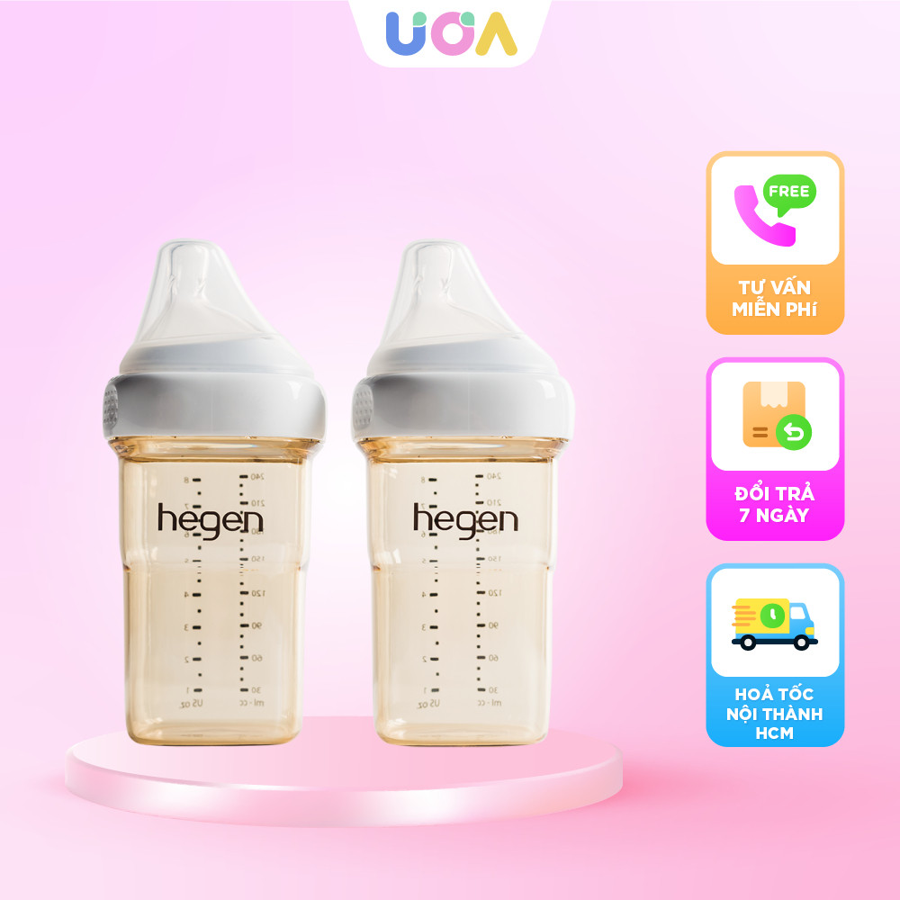 (Tách set no box) Bình sữa Hegen Chính Hãng Nhiều màu Cao Cấp 60ml/150ml/240ml/330ml - BSA093006