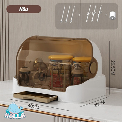HOLLA-Khay úp bình sữa Holla 15216 new 2023 - Xám - 40*29*26,5cm-KUB100001