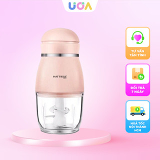 Máy Xay Đa Năng Hattiecs Cầm Tay 8 Lưỡi Dao Chế Biến Đồ Ăn Dặm Cho Bé, Cối Thủy Tinh Xay Nhuyễn - MXY091001 - Ú Òa