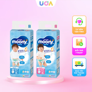 Moony - Bỉm tã quần Moony xanh tiêu chuẩn - BTQ147003