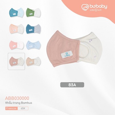 Bubaby - Khẩu trang Bambus Bubaby, vải sợi tre, êm ái, nhiều màu cho bé, khẩu trang cho bé - Freesize - KHT273001