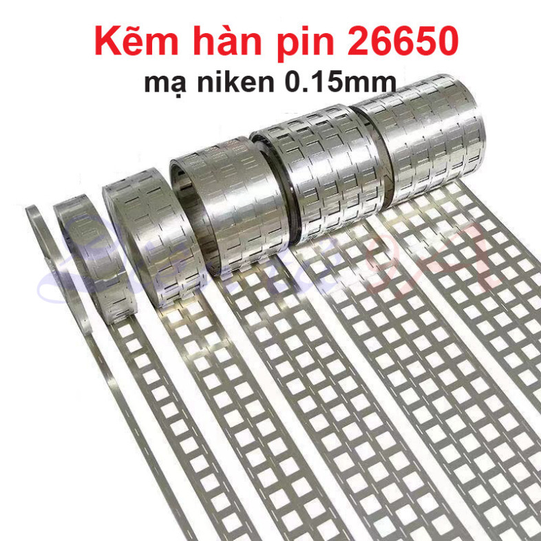 (1 mét) Kẽm hàn pin 26650 mạ niken 0.15mm dùng khung