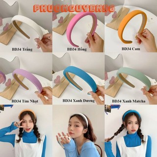 Băng Đô Cài Tóc Màu Trơn Chống Trượt Phong Cách Hàn Quốc Dễ Thương