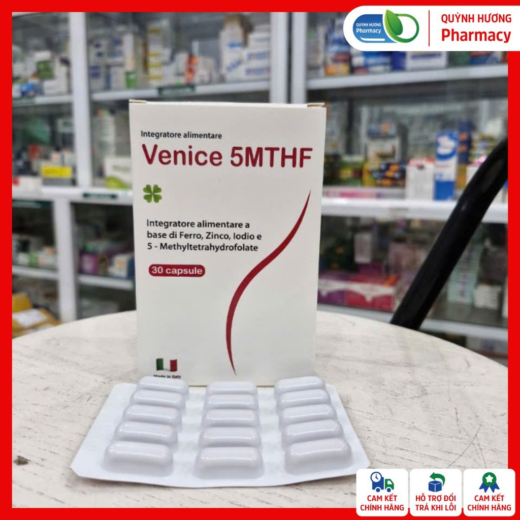 [ HỘP 30 VIÊN ] Viên uống VENICE 5MTHF bổ sung sắt, không gây táo bón, dễ hấp thu nhanh