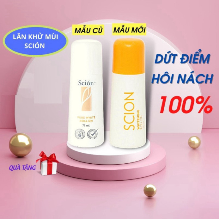 Lăn khử mùi Scion Nuskin 75ml ngăn mùi hôi nách không làm ố quần áo, làm sáng vùng da dưới cánh tay