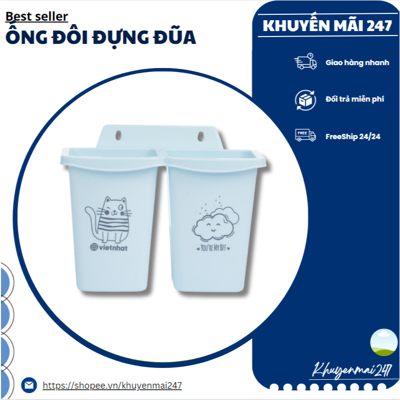 【ỐNG ĐŨA 2 NGĂN POKEMON VN】 Ống đũa đôi cao cấp, ống đựng đũa nhựa giá tốt, ống đựng đũa nhựa giá tố