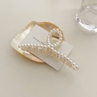 Kẹp tóc chéo đính ngọc trai size 8.5cm 【KẸP CHÉO ĐÍNH NGỌC】
