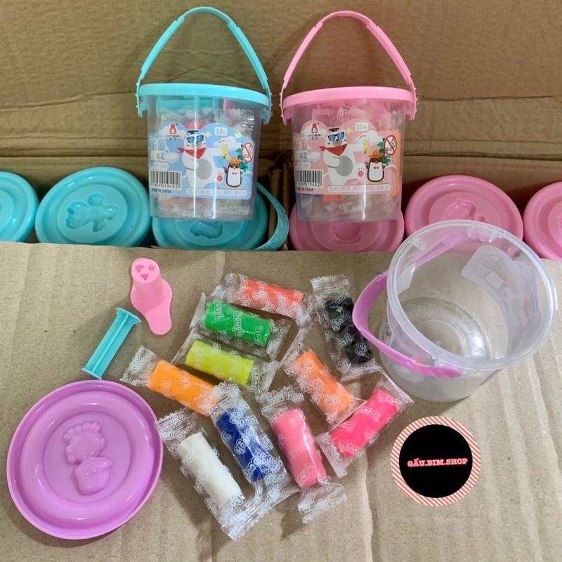 Xô Đất nặn mini cho bé 10 màu  (10 màu) 【ĐẤT NẶN XÔ】