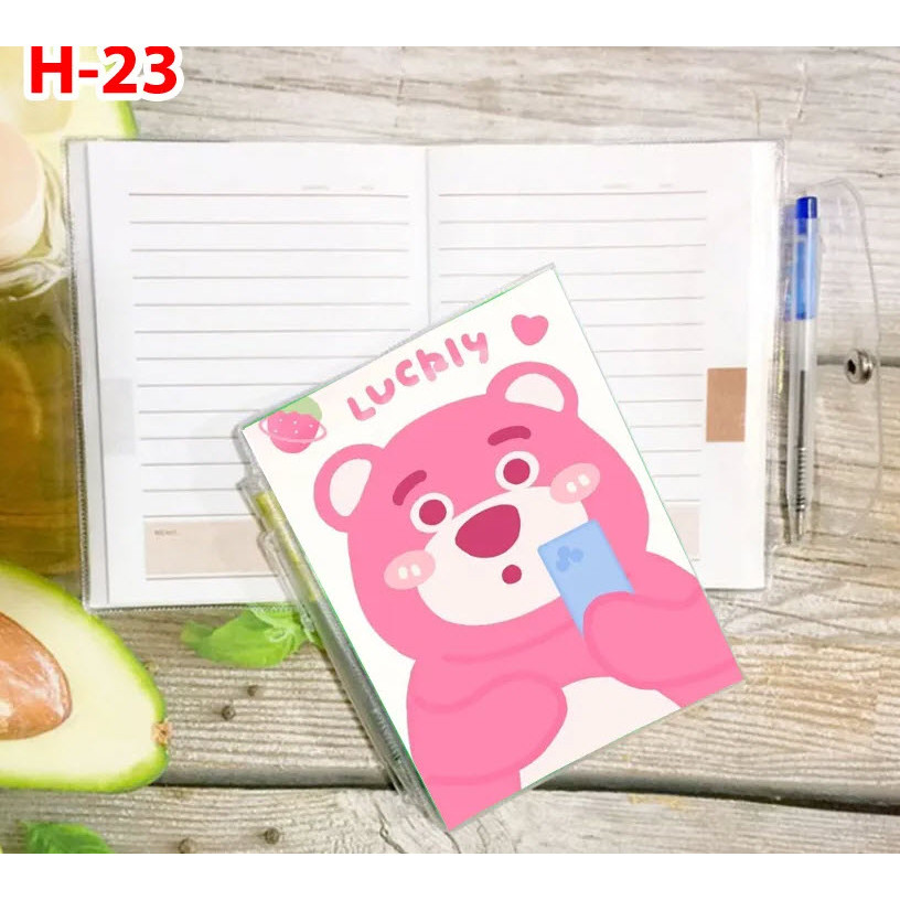 Sổ tay KÈM BÚT Gấu Dâu- Gấu Lotso- Lotso Bear (Tặng kèm cây bút viết)