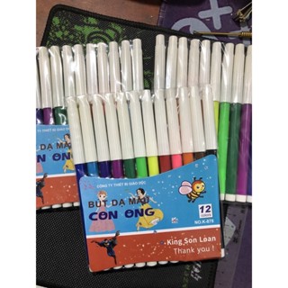  Bút Dạ Nước 12 bút Màu Vẽ Mỹ Thuật 【 12 màu nước túi zip  