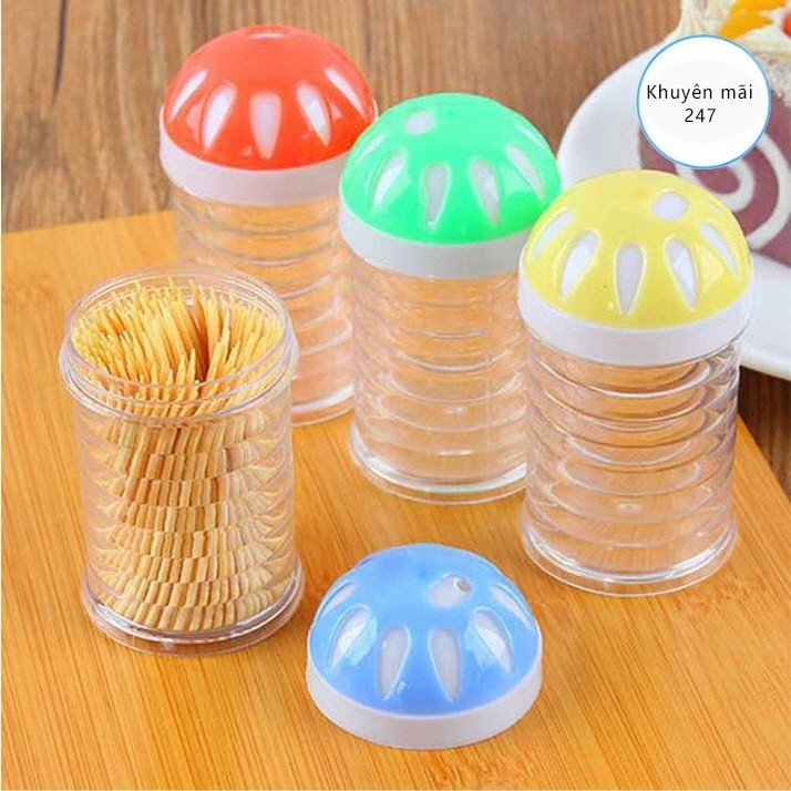 Hũ Đựng Tăm & Tiêu Trong Suốt Tiện Dụng❖Hủ Tăm Tiêu Hình Nấm❖