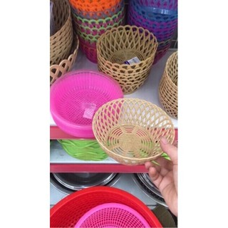 Rổ Tròn Nhựa Kiểu Dáng Đan Mây【Rổ Lá Thơm】
