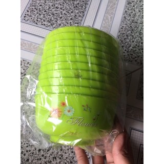 Bộ 10 Chén nhựa hoa văn