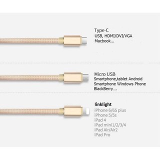 Cáp sạc dây dù đa năng 3 đầu-Type C-Micro USB