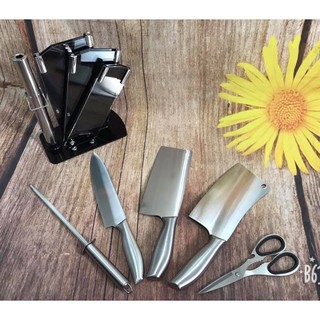 Bộ dao Inox Nhật 5 món có đế đen