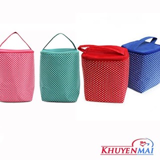 Xả kho-1 túi giữ nhiệt chấm bi trụ tròn